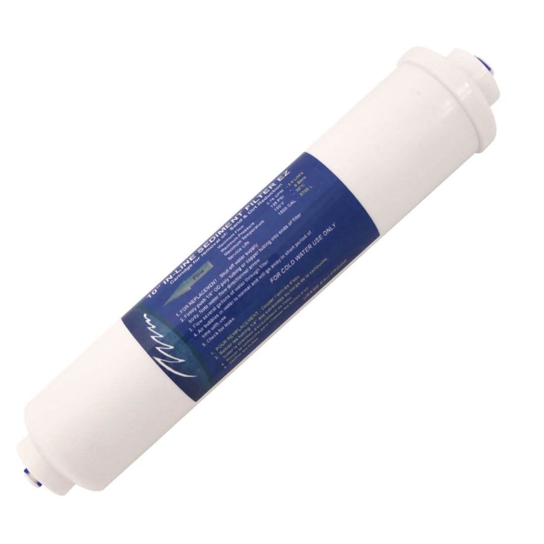 Cartouche Filtre à Sédiments Polyester Plissé 9-3/4" - 5 Microns - Pour Réservoir 10" - 22,6 L/min