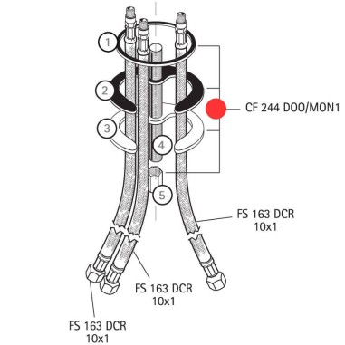 Ensemble de fixation robinet dauphin - CF 244 D00/MON1