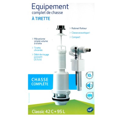 Chasse d'eau économique - Mécanisme simple volume à tirette