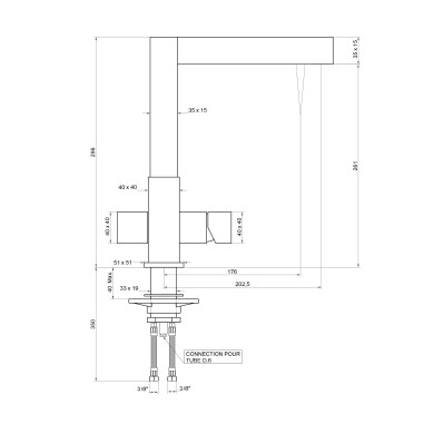 Robinet 3 Voies - Como - Nickel brossé