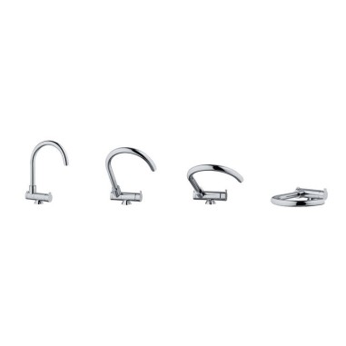 Robinet 3 voies avec canne rabattable - Firenze - Chromé