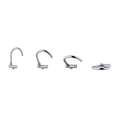 Robinet 3 voies avec canne rabattable - Firenze - Chromé