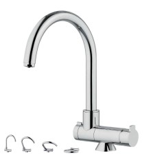 Robinet 3 voies avec canne rabattable - Firenze - Chromé