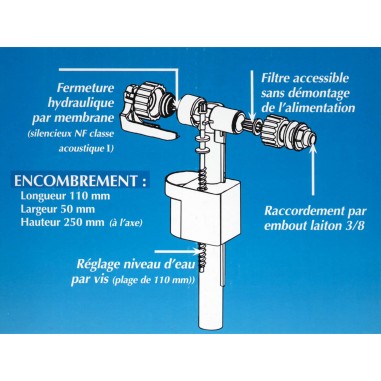 Chasse d'eau économique - Mecanisme à flotteur - Ensemble complet