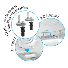 Abattant  WC Thermoplastique avec siège enfant incorporé "Genérations" 2