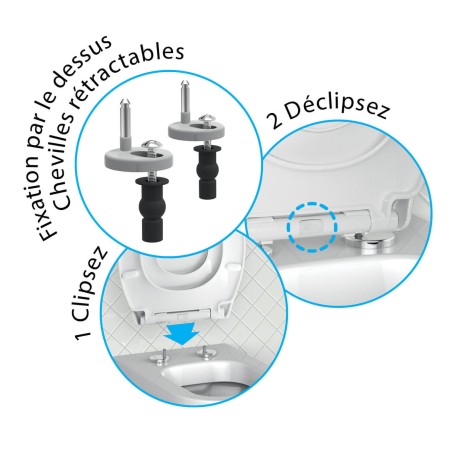 Abattant  WC Thermoplastique avec siège enfant incorporé "Genérations"