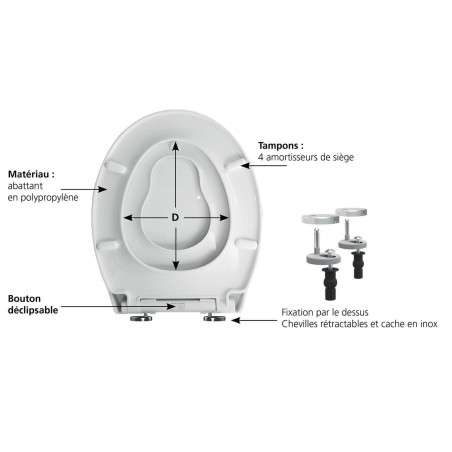 Abattant  WC Thermoplastique avec siège enfant incorporé "Genérations"