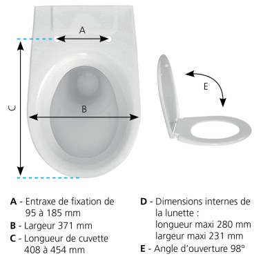 Abattant  WC Thermoplastique avec siège enfant incorporé "Genérations"