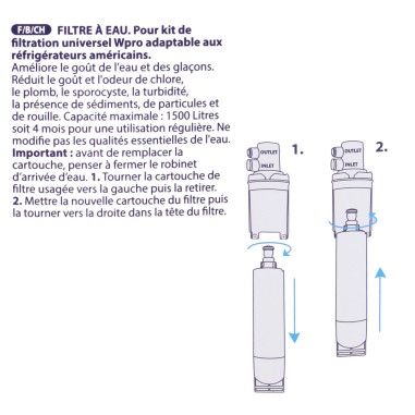 Filtre Whirlpool USC009 - Filtre frigo américain Wpro (lot de 3)
