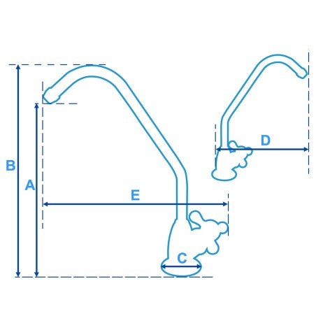 Robinet secondaire 1 voie - Robinet osmoseur modèle "Mississipi" - Chromé