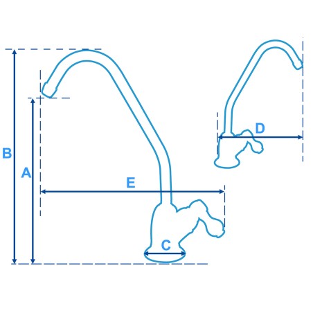 Robinet secondaire 1 voie - Robinet osmoseur modèle "Colorado" - Chromé