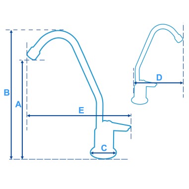 Robinet secondaire 1 voie - Robinet osmoseur modèle "Hupson" - Chromé