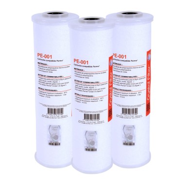 Cartouche Permo Cristal 10" compatible - P0003743A - P0003730A - Crystal Filter® PE-001 (lot de 3)