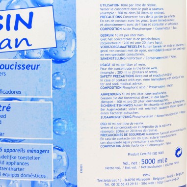 Nettoyant résine adoucisseur désinfectant Resin Clean 5 L