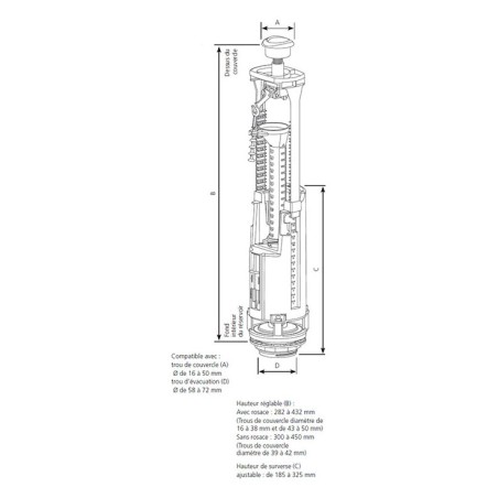Chasse d'eau économique - Mecanisme à flotteur - Ensemble complet