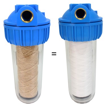 Cartouche SWGC-05-934-PP double action - sédiment 5µm + Charbon Actif - 9"3/4 - Crystal Filter® (lot de 3)