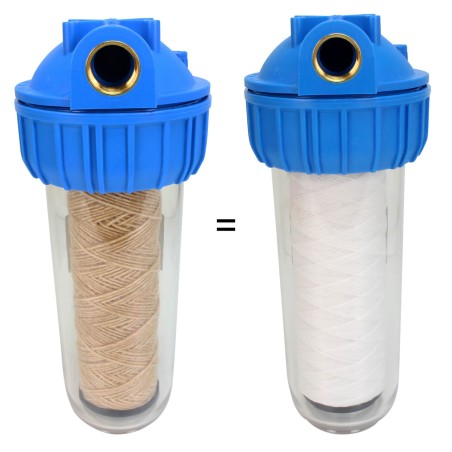 Cartouche SWGC-05-934-PP double action - sédiment 5µm + Charbon Actif - 9"3/4 - Crystal Filter® (lot de 3)