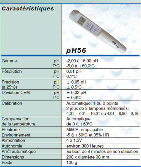 Testeur pH/TC waterproof avec calibration automatique