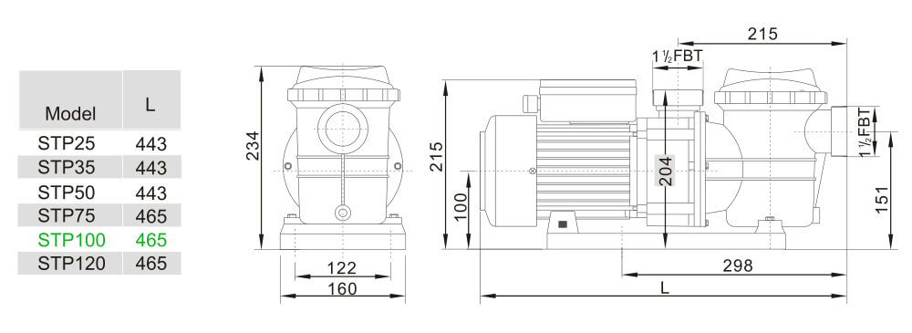 Dimensions LX STP100