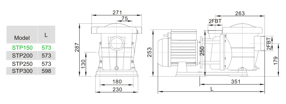 Dimensions LX STP150