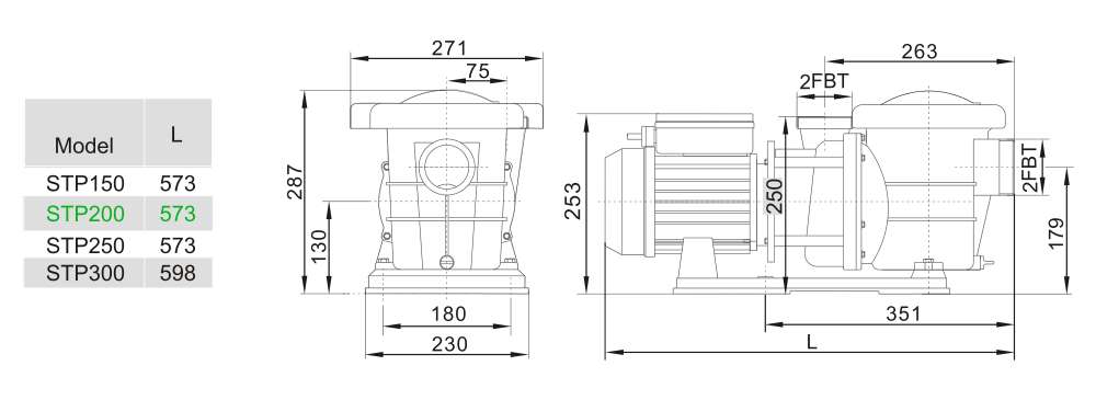 Dimensions LX STP200
