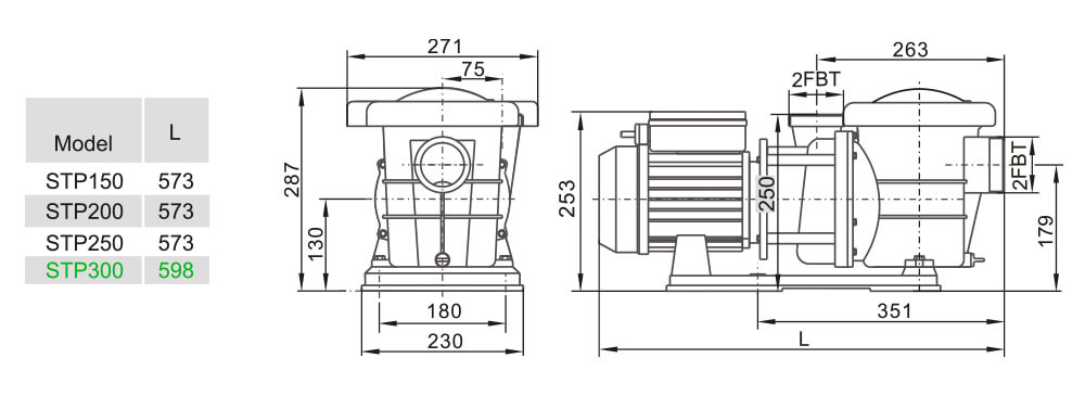 Dimensions LX STP300