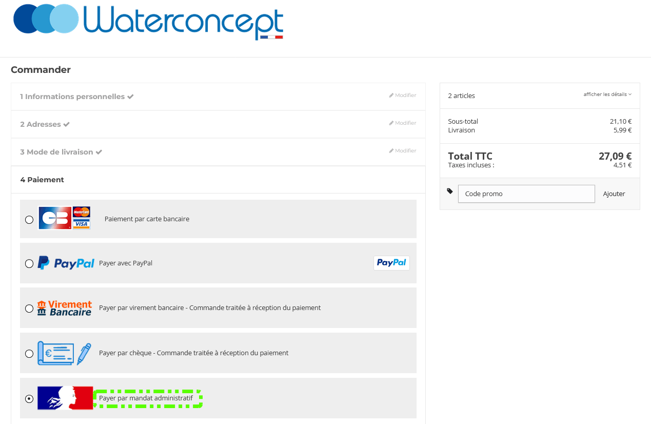 Paiement par mandat administratif